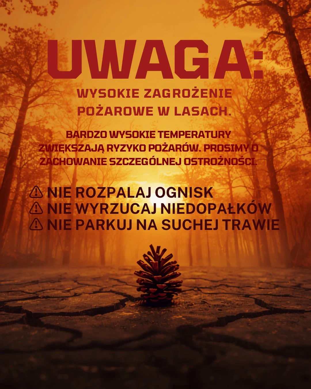 Wysokie zagrożenie pożarowe. Apel do mieszkańców gminy